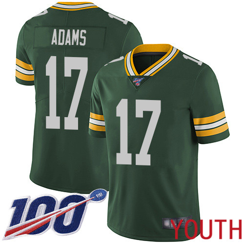 Green Bay Packers Limited Green Youth #17 Adams Davante Home Jersey Nike NFL 100th Season Vapor Untouchable->youth nfl jersey->Youth Jersey